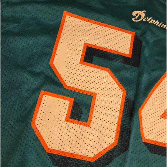 Vintage Logo Athletic Miami Dolphins Zach Thomas #54 Football NFL Jersey Sz L - Picture 9 of 16